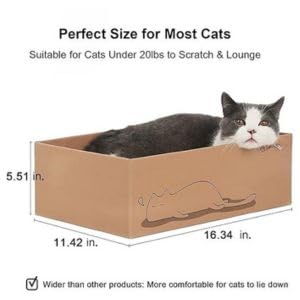 5-Pack Extra-Large Cat Scratching Boards, 11.4" Reversible Cardboard Cat Scratcher Box for Indoor Cats