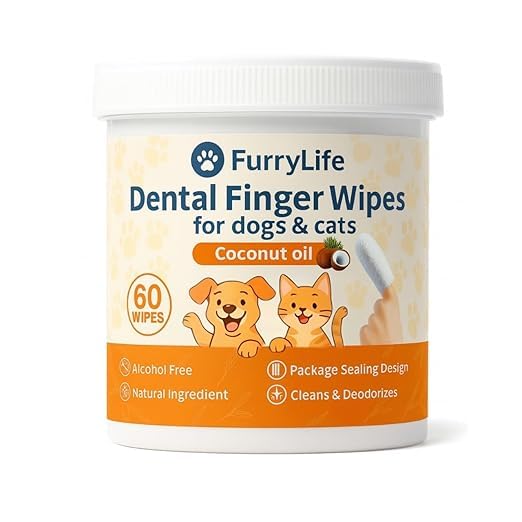 Dental Care Finger Wipes for Pets – Teeth Cleaning Finger Wipes, Reduces Plaque, Supports Oral Freshness, Prevents Bad Breath, Soft, Easy-to-Use, Coconut Scented (Dental 60pcs, Coconut)