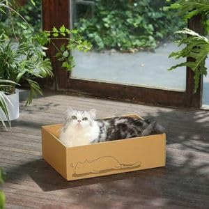 5-Pack Extra-Large Cat Scratching Boards, 11.4" Reversible Cardboard Cat Scratcher Box for Indoor Cats