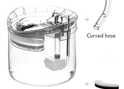 Furry Life Pet Water Fountain Super Silent - Water Fountains for All Pets Indoor - Suitable for Cats, Birds, Rabits and Dogs - (Transparent 2L)