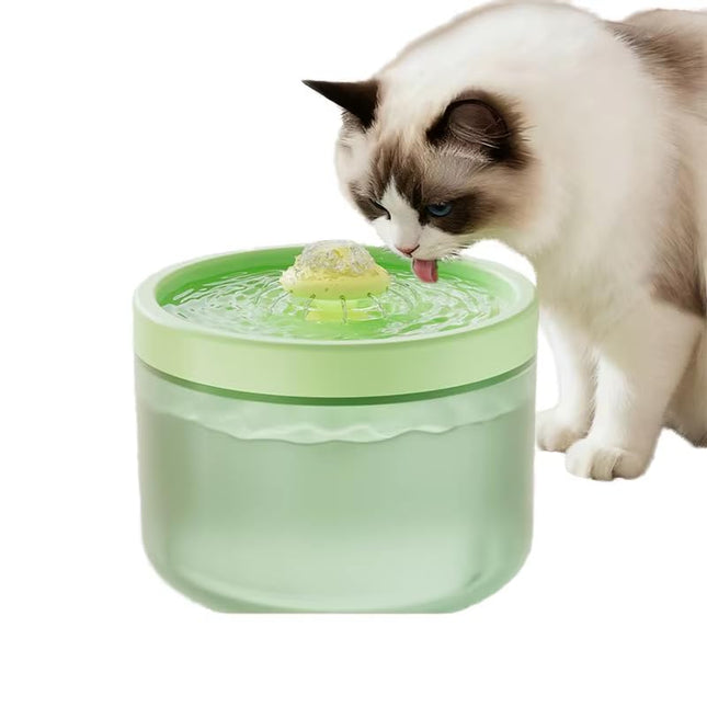 Furry Life Automatic Cat Water Fountain with Ultra-Quiet Pump | Activated Carbon Filter for Clean Drinking Water (Wasabi Mist, 1.8L)