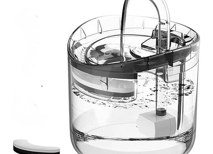Furry Life Pet Water Fountain Super Silent - Water Fountains for All Pets Indoor - Suitable for Cats, Birds, Rabits and Dogs - (Transparent 2L)
