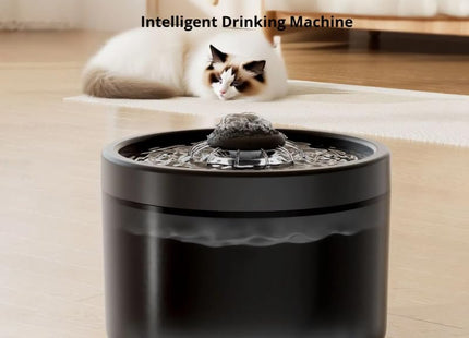 Furry Life Automatic Cat Water Fountain with Ultra-Quiet Pump | Activated Carbon Filter for Clean Drinking Water (Obsidian Black, 1.8L)