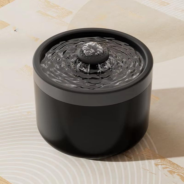 Pet Water Fountain Super Silent - Water Fountains for All Pets Indoor - Suitable for Cats, Birds, Rabits and Dogs (Obsidian Black, 1.8L)