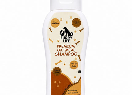 Furry Life Pet Shampoo for Dogs & Cats | Oatmeal Soothing Formula | Relieves Dry & Itchy Skin, Gentle Cleansing & Coat Care | Pet Shampoo for All Breeds -(200 ML)