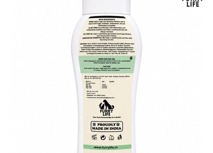 Furry Life Pet Shampoo for Dogs & Cats | Oatmeal Soothing Formula | Relieves Dry & Itchy Skin, Gentle Cleansing & Coat Care | Pet Shampoo for All Breeds -(200 ML)