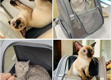Cat Backpack, Large-Caliber Pet Carrier, Breathable Travel Bag with Non-Slip Bottom, Portable Pet Supplies for Small & Medium Cats, Dogs & Other Animals