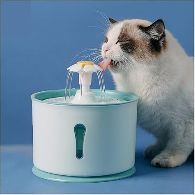 Flower Pet Water Fountain | Super Silent | All Pets (Green, 2L)