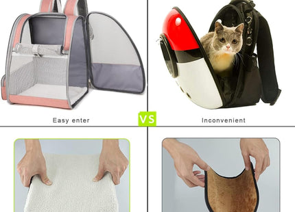 Cat Backpack, Large-Caliber Pet Carrier, Breathable Travel Bag with Non-Slip Bottom, Portable Pet Supplies for Small & Medium Cats, Dogs & Other Animals