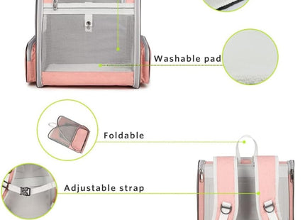Cat Backpack, Large-Caliber Pet Carrier, Breathable Travel Bag with Non-Slip Bottom, Portable Pet Supplies for Small & Medium Cats, Dogs & Other Animals
