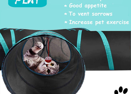 5-Way Cat Tunnel Furry Life Toy, Foldable Interactive Play Tube with Storage Bag, Activity Tunnel for Indoor & Outdoor Use