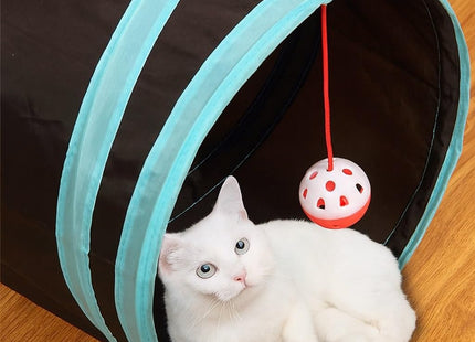 5-Way Cat Tunnel Furry Life Toy, Foldable Interactive Play Tube with Storage Bag, Activity Tunnel for Indoor & Outdoor Use