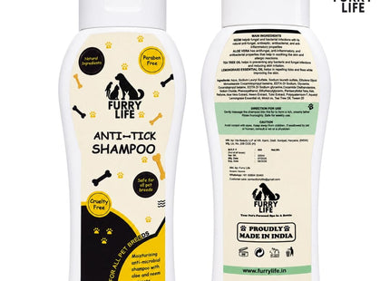 Furry Life Pet Shampoo for Dogs & Cats | Oatmeal Soothing Formula | Relieves Dry & Itchy Skin, Gentle Cleansing & Coat Care | Pet Shampoo for All Breeds -(200 ML)