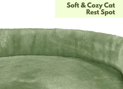 Cat Tree Hammock Bed with Natural Sisal Scratching Posts and Teasing Feather for Kitten (001 - Green)
