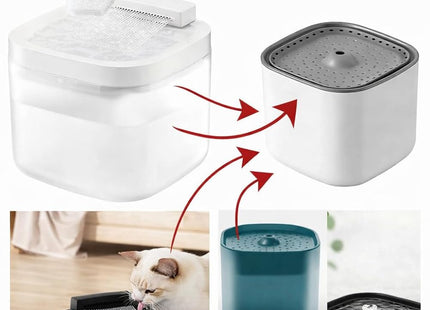 Pet Water Fountain Super Silent - Water Fountains for All Pets Indoor - Suitable for Cats, Birds, Rabits and Dogs (Graphite Night, 3L)