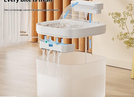 Automatic Cat Water Fountain with Ultra-Quiet Pump | Activated Carbon Filter for Clean Drinking Water (Vanila Frost, 3L)
