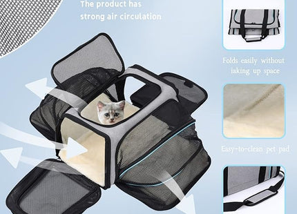 Cat Backpack, Large-Caliber Pet Carrier, Breathable Travel Bag with Non-Slip Bottom, Portable Pet Supplies for Small & Medium Cats, Dogs & Other Animals