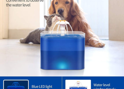 Furry Life Automatic Cat Water Fountain with Ultra-Quiet Pump | Activated Carbon Filter for Clean Drinking Water (Black, 2 Litre)