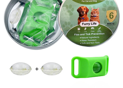 Flea & Tick Protection Pet Tag – Waterproof Collar Pendant for Dogs & Cats | Safe & Lightweight for All Breeds - (Green)