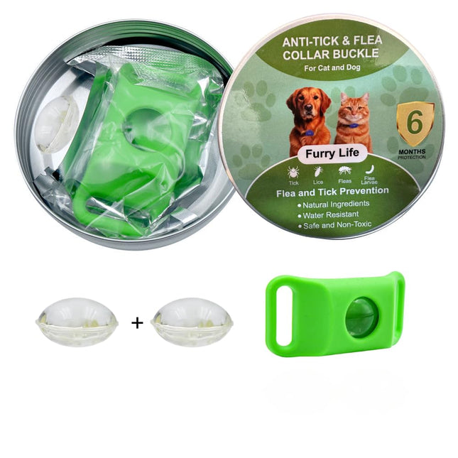 Flea & Tick Protection Pet Tag – Waterproof Collar Pendant for Dogs & Cats | Safe & Lightweight for All Breeds - (Green)