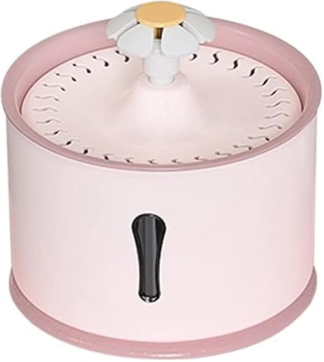 Flower Pet Water Fountain | Super Silent | All Pets (Pink, 2L)