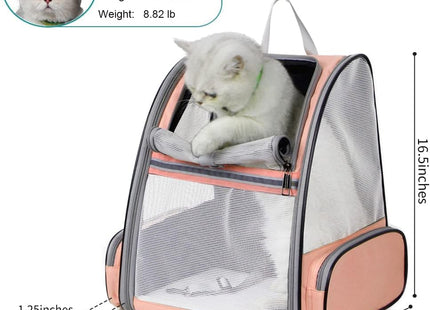 Cat Backpack, Large-Caliber Pet Carrier, Breathable Travel Bag with Non-Slip Bottom, Portable Pet Supplies for Small & Medium Cats, Dogs & Other Animals