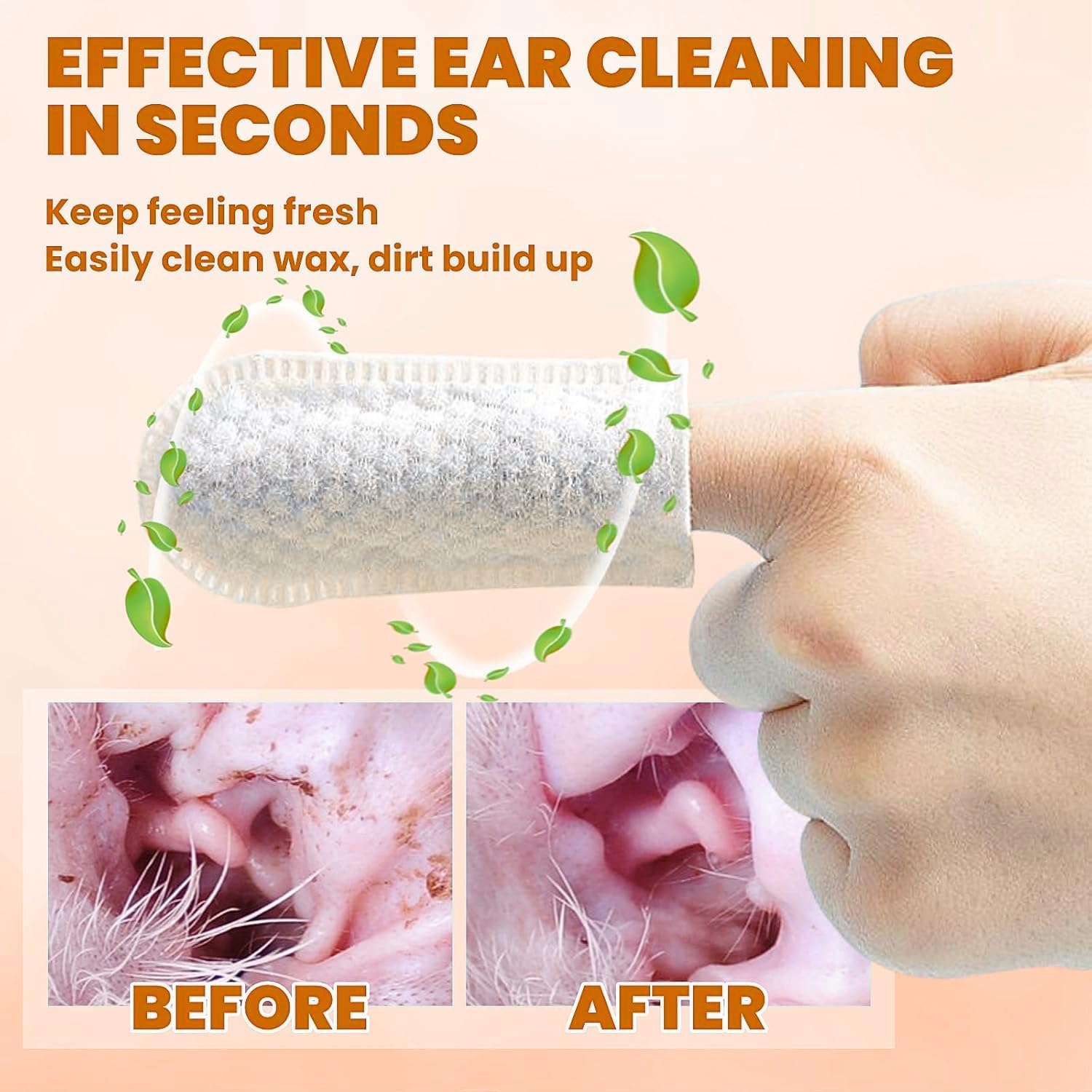 Ear Cleaner Finger Wipes for Dogs & Cats