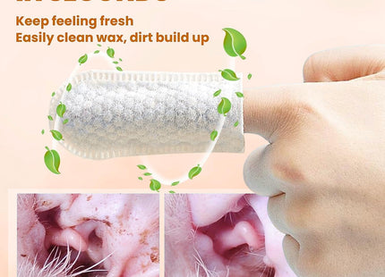 Furry Life Ear Cleaner Finger Wipes for Dogs & Cats – Pet Ear Cleaning Wipes, Grooming Kit Pads, Removes Wax, Dirt, Odor, Itch Relief, Soft, Easy Otic Care with Coconut Scent (Ear 60pcs, Coconut)