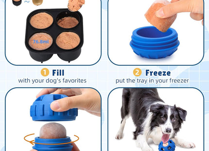 Woof Pupsicle Freezable Chew Toy – The Cool Treat Dispenser Every Dog Loves (Blue, Small)