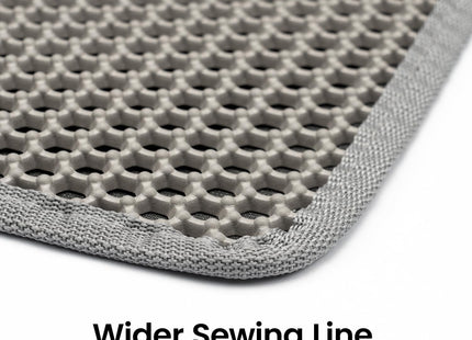 Cat Litter Mat Litter Trapping Mat, Honeycomb Double Layer Waterproof Urine Proof Mats for Litter Boxes Scatter Control Easy Clean Soft on Paws (Grey, 60 x 40cm)