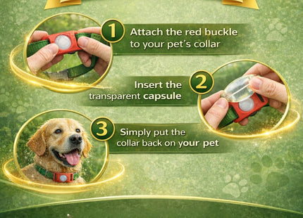 Furry Life Flea & Tick Prevention Pet Tag – Waterproof Collar Pendant, Chemical-Free Protection for Dogs, Cats & Small Pets, Safe for All Breeds