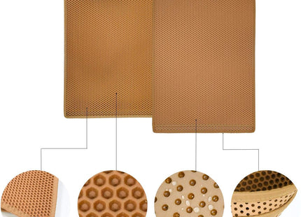 Premium Cat Litter Box Mat – Waterproof Anti-Slip Litter Trapping Floor Pad | Easy Clean Mess Control Mat for Cats & Kittens- Brown (75 * 60 cms)