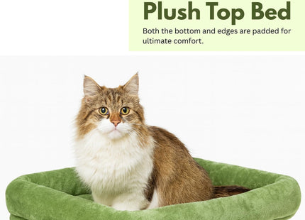 Cat Tree Hammock Bed with Natural Sisal Scratching Posts and Teasing Feather for Kitten (62 - Green)