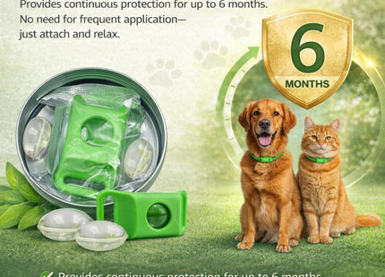 Furry Life Flea & Tick Prevention Pet Tag – Waterproof Collar Pendant, Chemical-Free Protection for Dogs, Cats & Small Pets, Safe for All Breeds