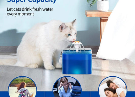 Furry Life Automatic Cat Water Fountain with Ultra-Quiet Pump | Activated Carbon Filter for Clean Drinking Water (Black, 2 Litre)