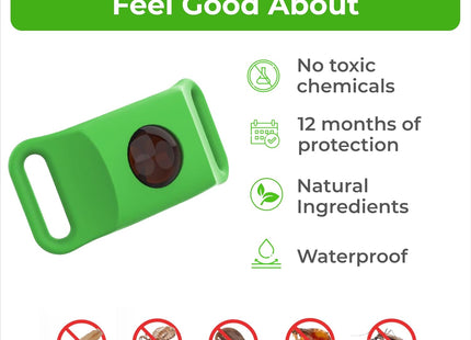 FurLife Green Pet Tag – Calming & Flea and Tick Prevention Pendant for Dogs & Cats | Waterproof Collar Tag | Safe for All Breeds