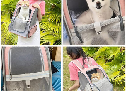 Cat Backpack, Large-Caliber Pet Carrier, Breathable Travel Bag with Non-Slip Bottom, Portable Pet Supplies for Small & Medium Cats, Dogs & Other Animals
