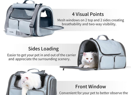 Cat Backpack, Large-Caliber Pet Carrier, Breathable Travel Bag with Non-Slip Bottom, Portable Pet Supplies for Small & Medium Cats, Dogs & Other Animals