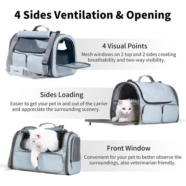 Cat Backpack, Large-Caliber Pet Carrier, Breathable Travel Bag with Non-Slip Bottom, Portable Pet Supplies for Small & Medium Cats, Dogs & Other Animals
