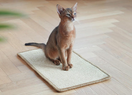 Furry Life Natural Sisal Cat Scratcher Mat with Sticky Tapes, Durable Cat Scratch Pad Rug, Floor & Sofa Furniture Protector for Cats, Helps Prevent Scratching Damage