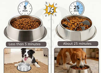 Slow Feeder Dog Bowl Insert with Suction Cups-Rotatable Silicone Pet Feeding Supplies for Slow Eating, Anti-Choking Dog Bowl Attachment for All Dogs