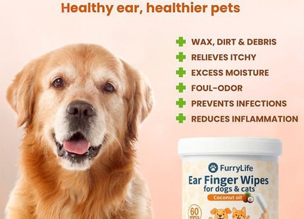 Ear Cleaner Finger Wipes for Dogs & Cats