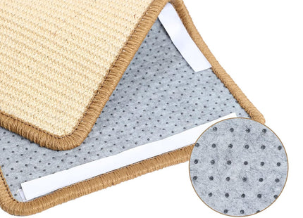 Natural Sisal Cat Scratcher Mat with Sticky Tapes, Durable Cat Scratch Pad Rug, Floor & Sofa Furniture Protector for Cats, Helps Prevent Scratching Damage (Beige-23.6 x 15.7 Inch)