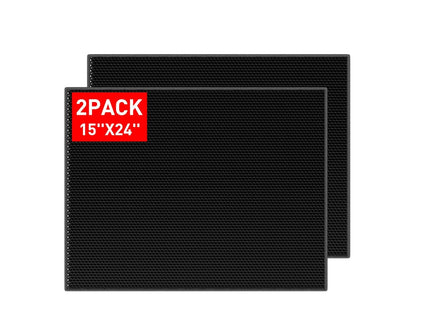 Small Cat Litter Box Mat: Easy Clean Kitty Litter Trapping Mat for Floor, Plastic Cat Box Pad (15 * 24in, Black, 2p)