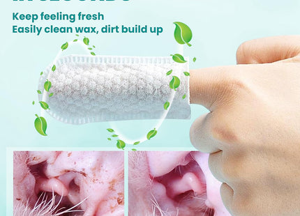 Ear Cleaner Finger Wipes 60 Counts, Dog Ear Cleaner, Grooming Kit Care for Dogs and Cats, Soft & Easy Otic Cleaning Pads, Remove Wax, Dirt & Stop Smelly, Itchy, Non-Irritating (1.5 X 60 pcs, Coconut)
