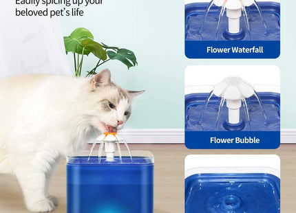 Furry Life Automatic Cat Water Fountain with Ultra-Quiet Pump | Activated Carbon Filter for Clean Drinking Water (Black, 2 Litre)
