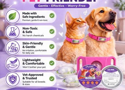 Calming Buckle for Pets – Anxiety Relief Pheromone Device, Helps Reduce Stress During Loud Noises, Travel & Separation, Fits Dog & Cat Collar (Black)