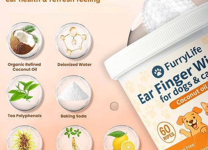 Ear Cleaner Finger Wipes for Dogs & Cats