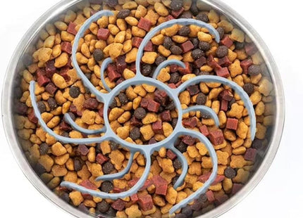 Slow Feeder Dog Bowl Insert with Suction Cups-Rotatable Silicone Pet Feeding Supplies for Slow Eating, Anti-Choking Dog Bowl Attachment for All Dogs