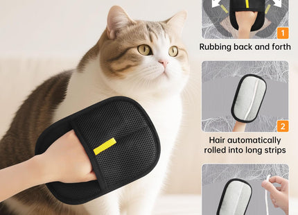 2 Pcs Pet Hair Removal Glove, Reusable Cat Dog Electrostatic Hair Remover Grooming Glove Brush Tool